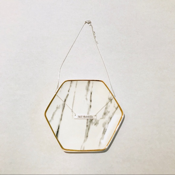 JUST MARRIED ENGRAVED ANTQUE SILVER BAR BRIDAL 9” - Picture 2 of 7